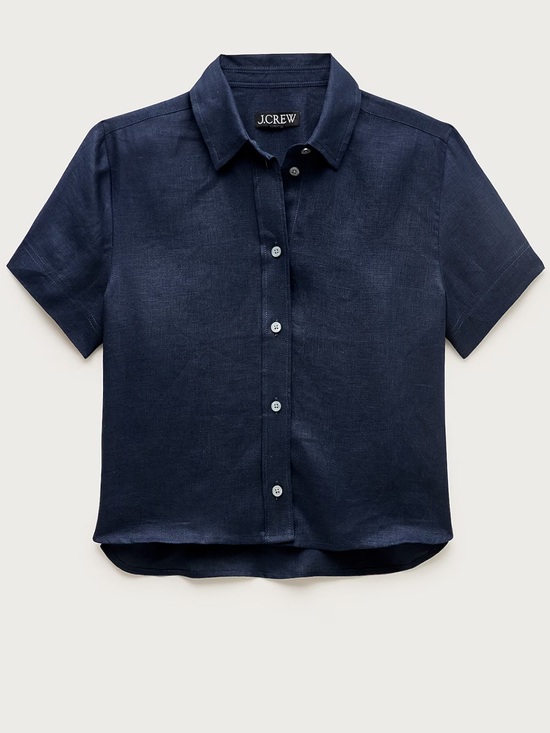 J. Crew Tops - J. Crew Navy Short-Sleeve Button-Down Shirt